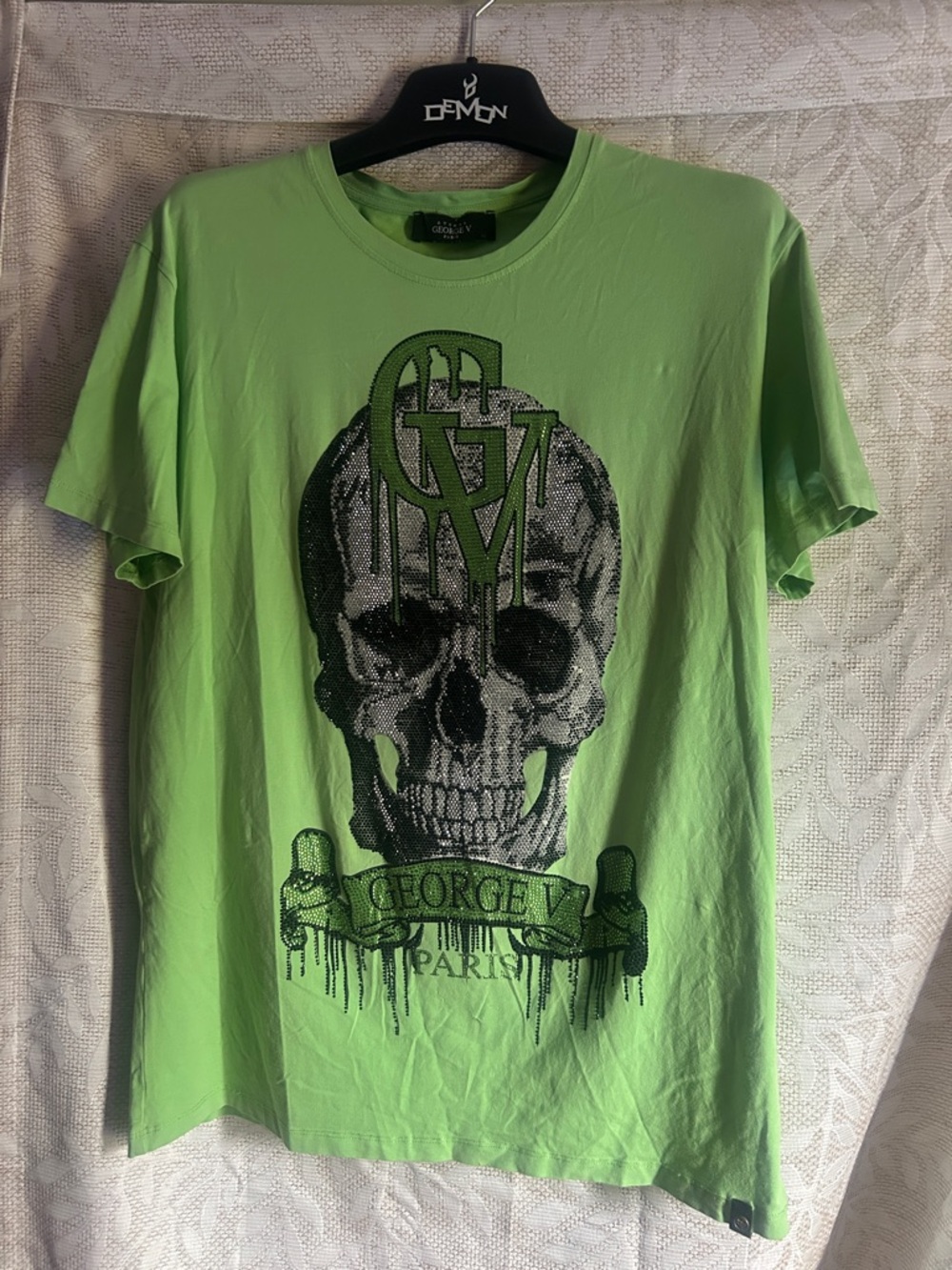 Men’s Lime Green Skull Graphic Short Sleeve Tee
